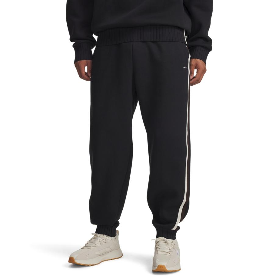 Under Armour Icon Heavyweight Rib herenjoggingbroek Zwart / Wit L Zwart