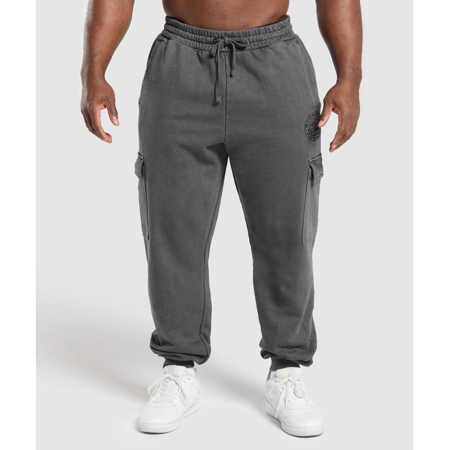 Gymshark Premium Legacy Cargo Pants Black Zwart