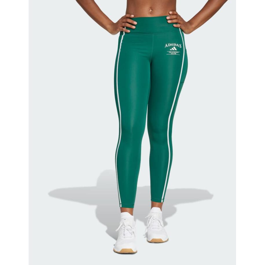 adidas performance Optime Lange legging in groen en wit Groen