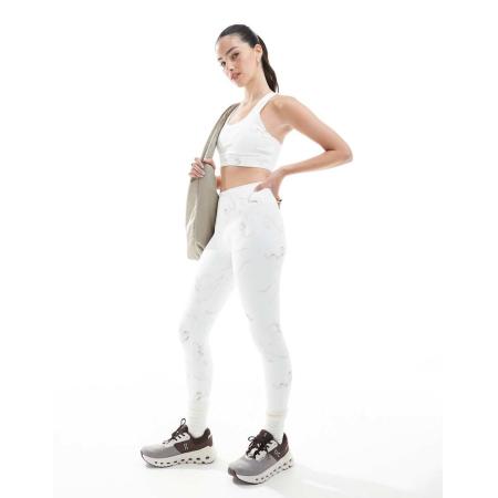 Born Living Yoga Helio Legging met patroon in wit-Neutraal