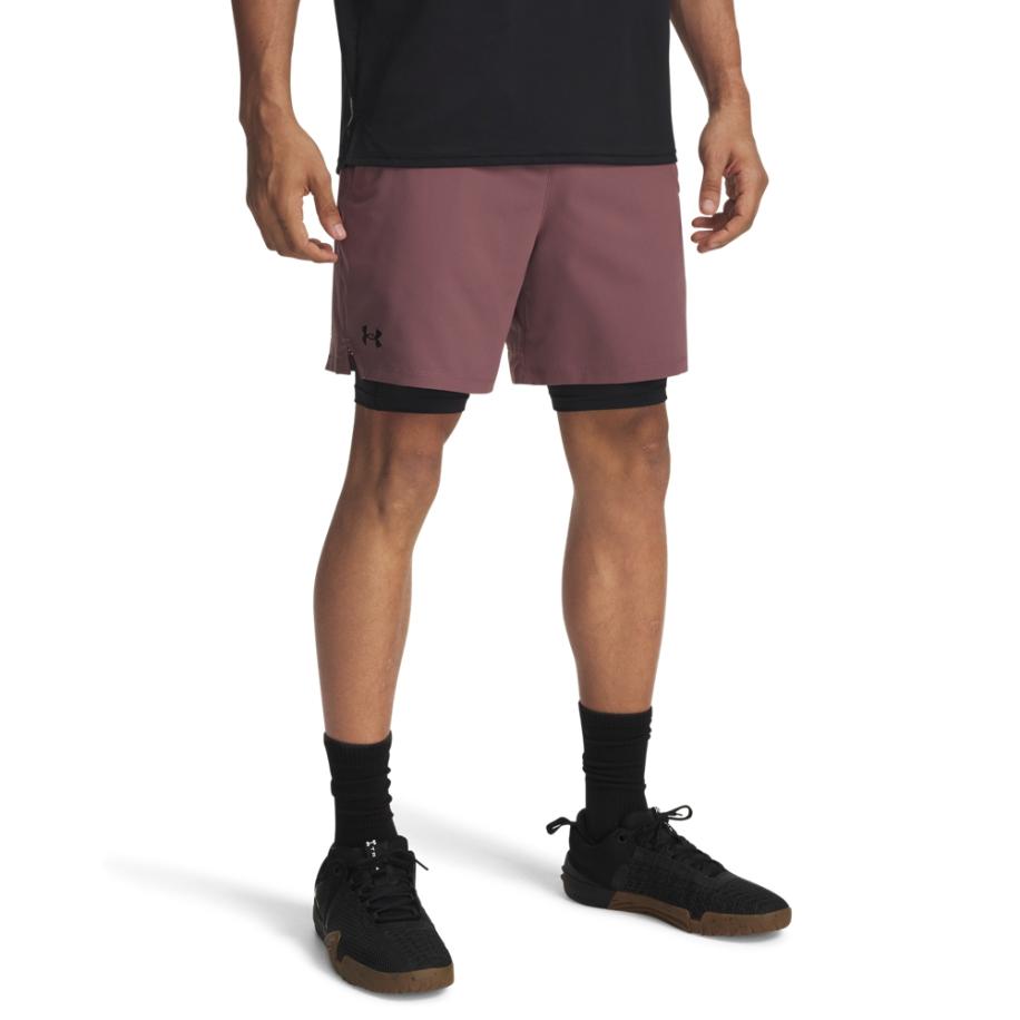 Under Armour Vanish Woven 2-in-1 herenshorts Maroon Mist / Zwart L Bruin