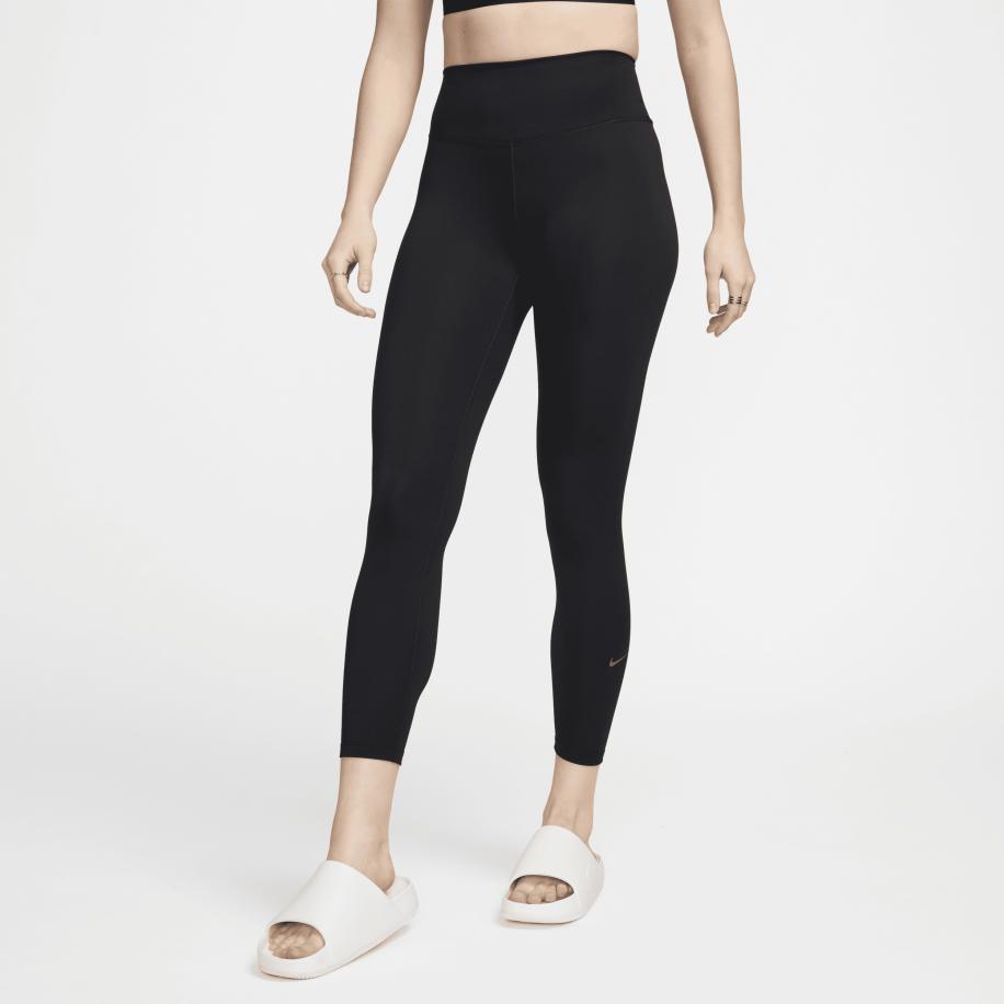Nike One 7/8-legging met hoge taille voor dames - Zwart Zwart