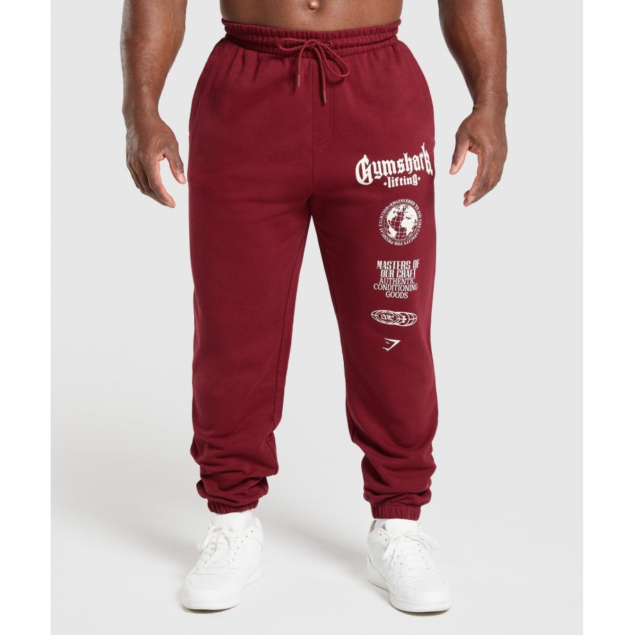 Gymshark Global Lifting Oversized Essential Joggers Sets Red Rood