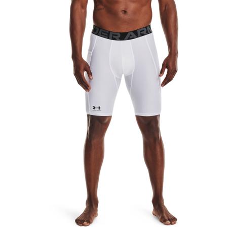 Herenshorts HeatGear® Pocket Long Wit / Zwart XXL