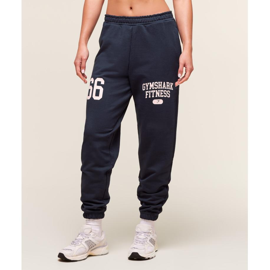 Gymshark Campus Graphic Oversized Jogger Heavy Blue Blauw