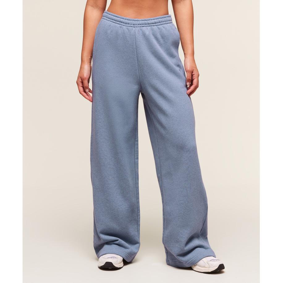 Gymshark Rest Day Sweats 2.0 Wide Leg Jogger Worn Blue Marl Blauw