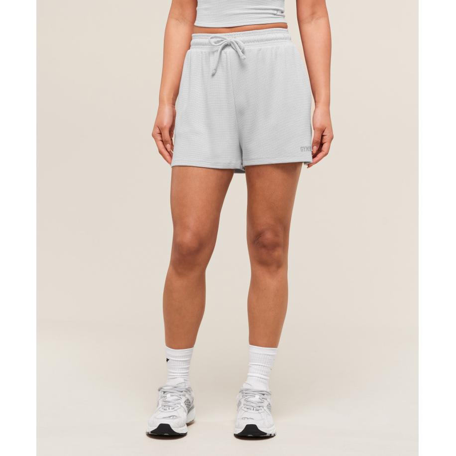 Gymshark Waffle Shorts Light Grey Grijs