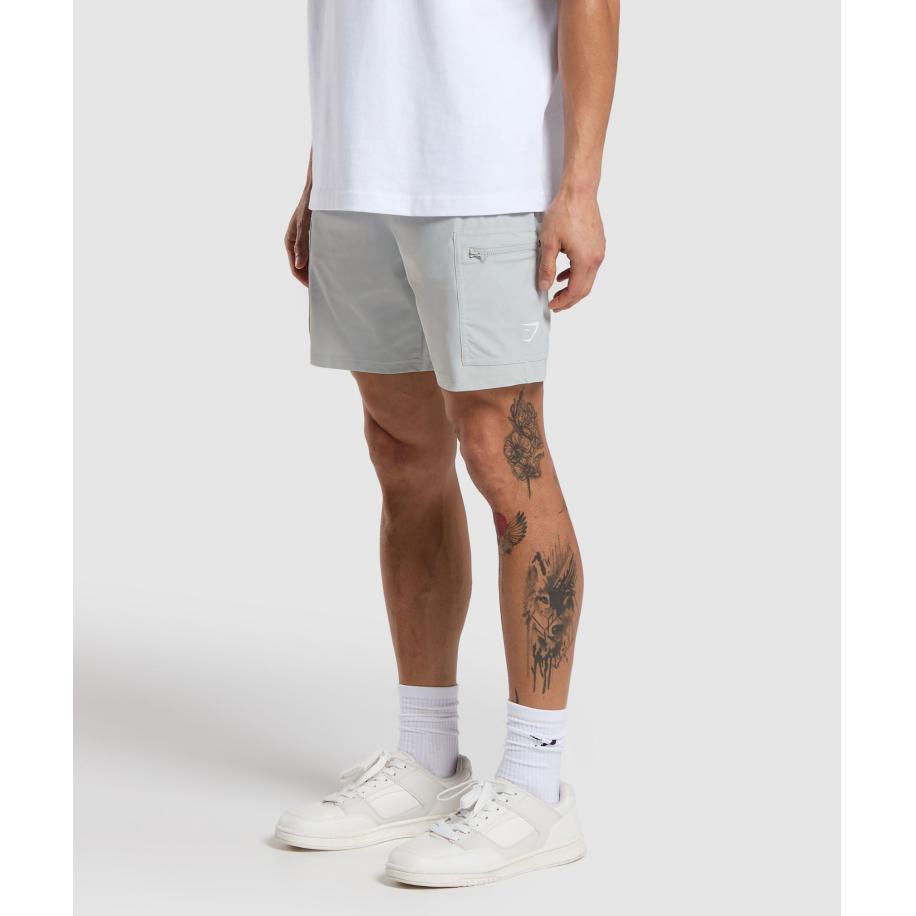 Gymshark Rest Day 6 Cargo Shorts Light Grey Grijs