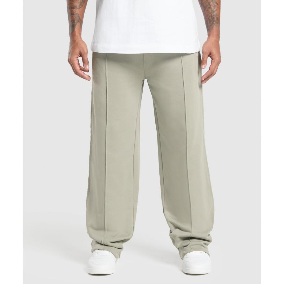Gymshark Wide Leg Pants Chalk Green Groen
