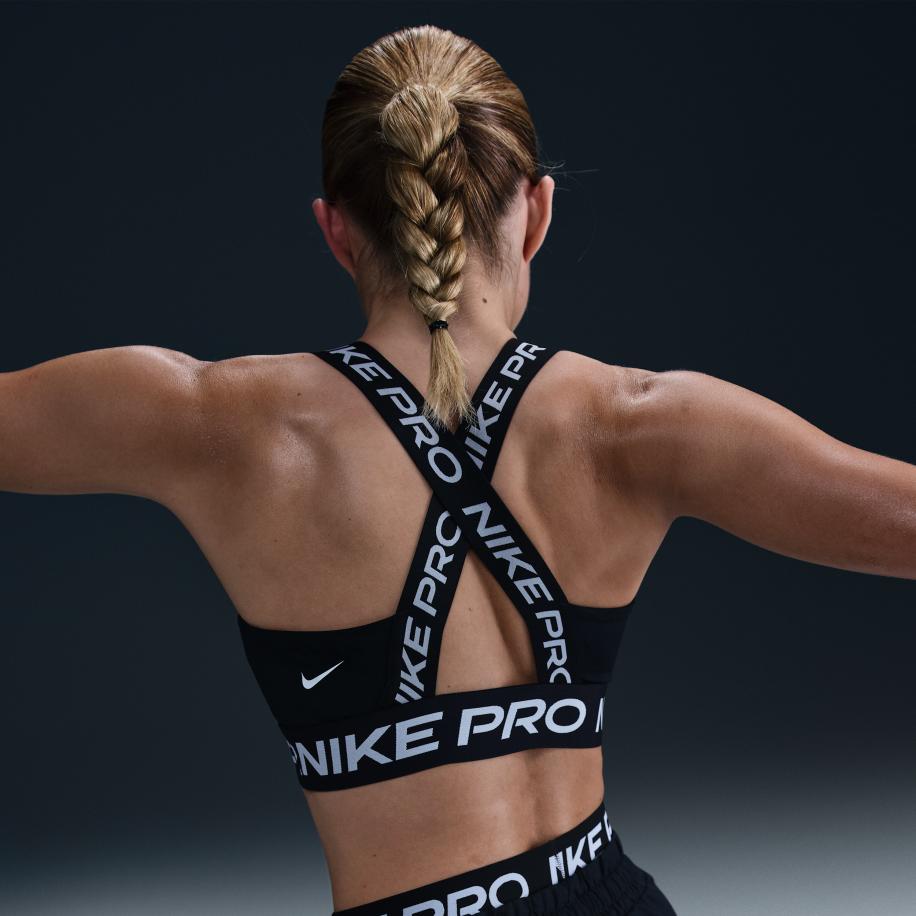 Nike Pro non-padded sport-bh met lichte ondersteuning - Zwart Zwart