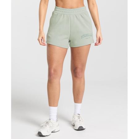 Gymshark Campus Classics Graphic Sweat Shorts Stone Grey