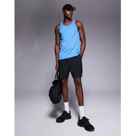 4505 - Icon - Sneldrogende cargo-trainingsshort van 18 cm met ritszakken in zwart