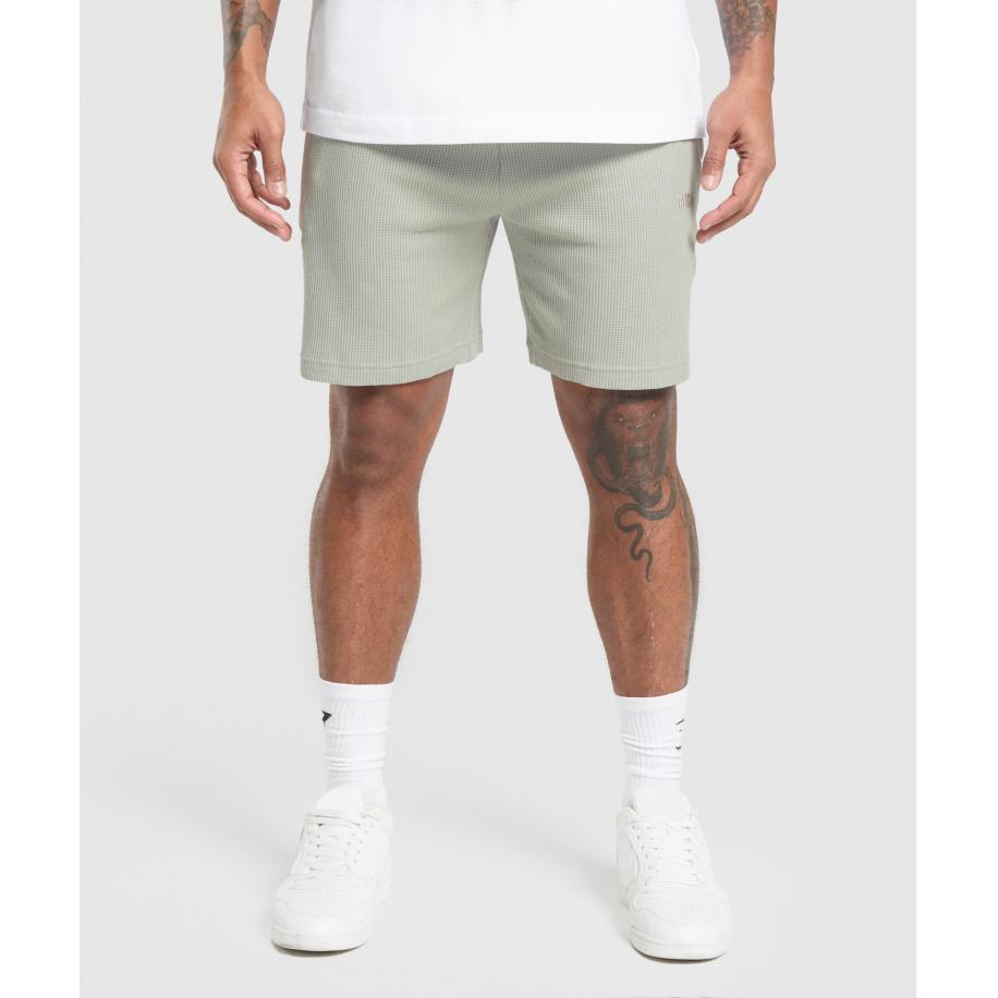 Gymshark Waffle Shorts Stone Grey Grijs