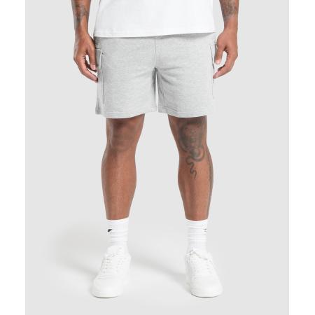 Gymshark Rest Day Essentials Cargo 7 Shorts Light Grey Core Marl