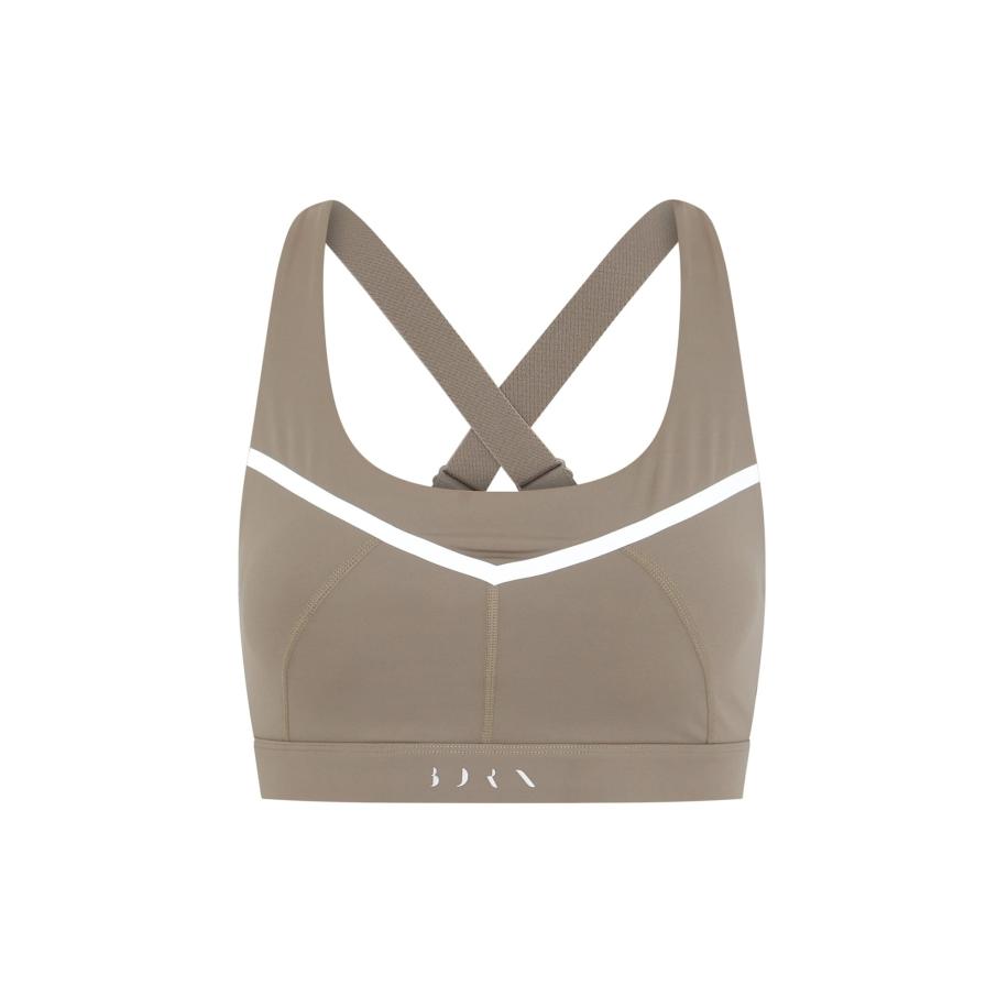 Born Living Yoga Sportbroek Luna donkerbeige / wit Bruin