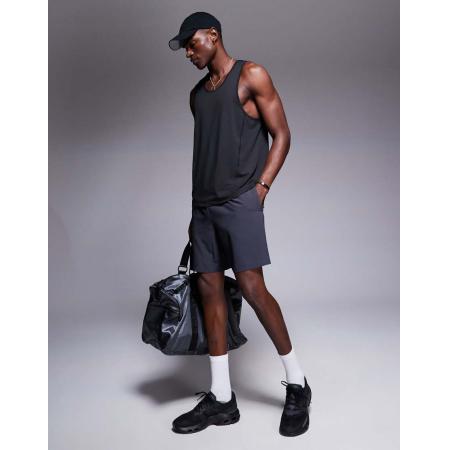 4505 - Icon - Sneldrogende trainingsshort van 7inch met ritszakken in antraciet-Grijs