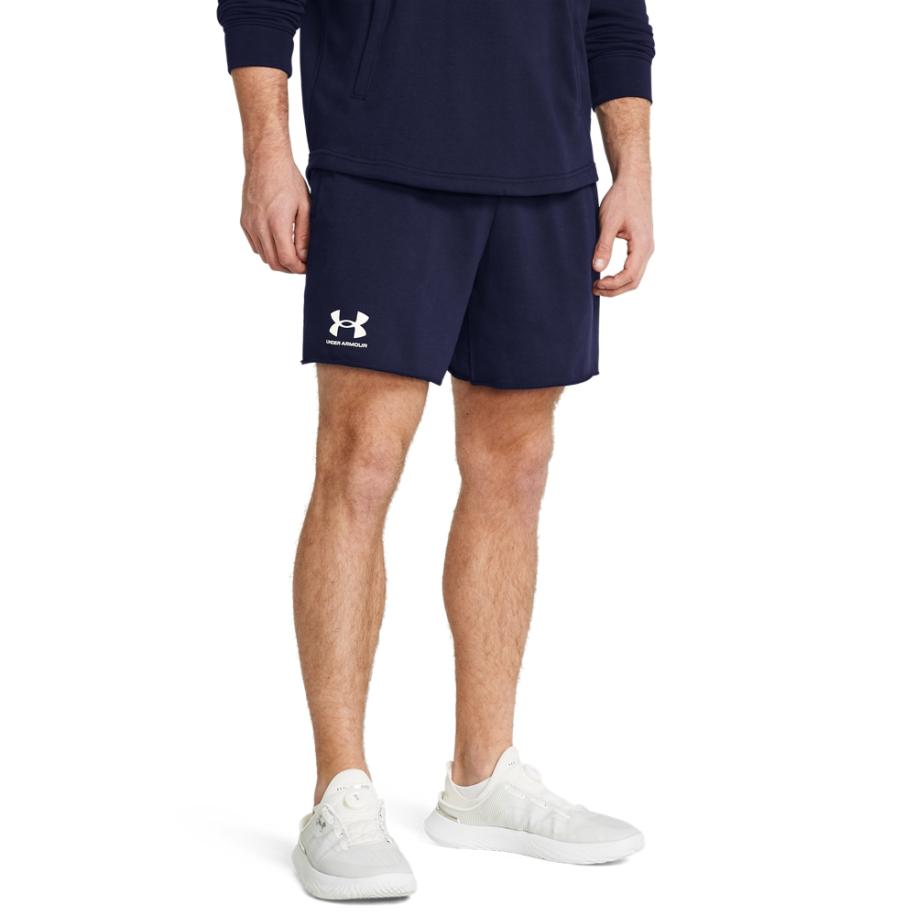 Under Armour Rival Terry Herenshorts van 15 cm Midnight Marineblauw / Onyx Wit S Blauw