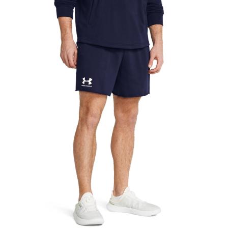 Under Armour Rival Terry Herenshorts van 15 cm Midnight Marineblauw / Onyx Wit S