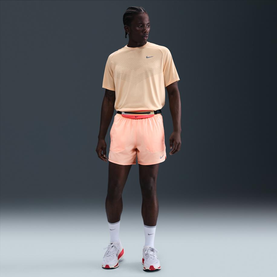 Nike Stride Dri-FIT hardloopshorts met binnenbroek voor heren (13 cm) - Oranje Oranje