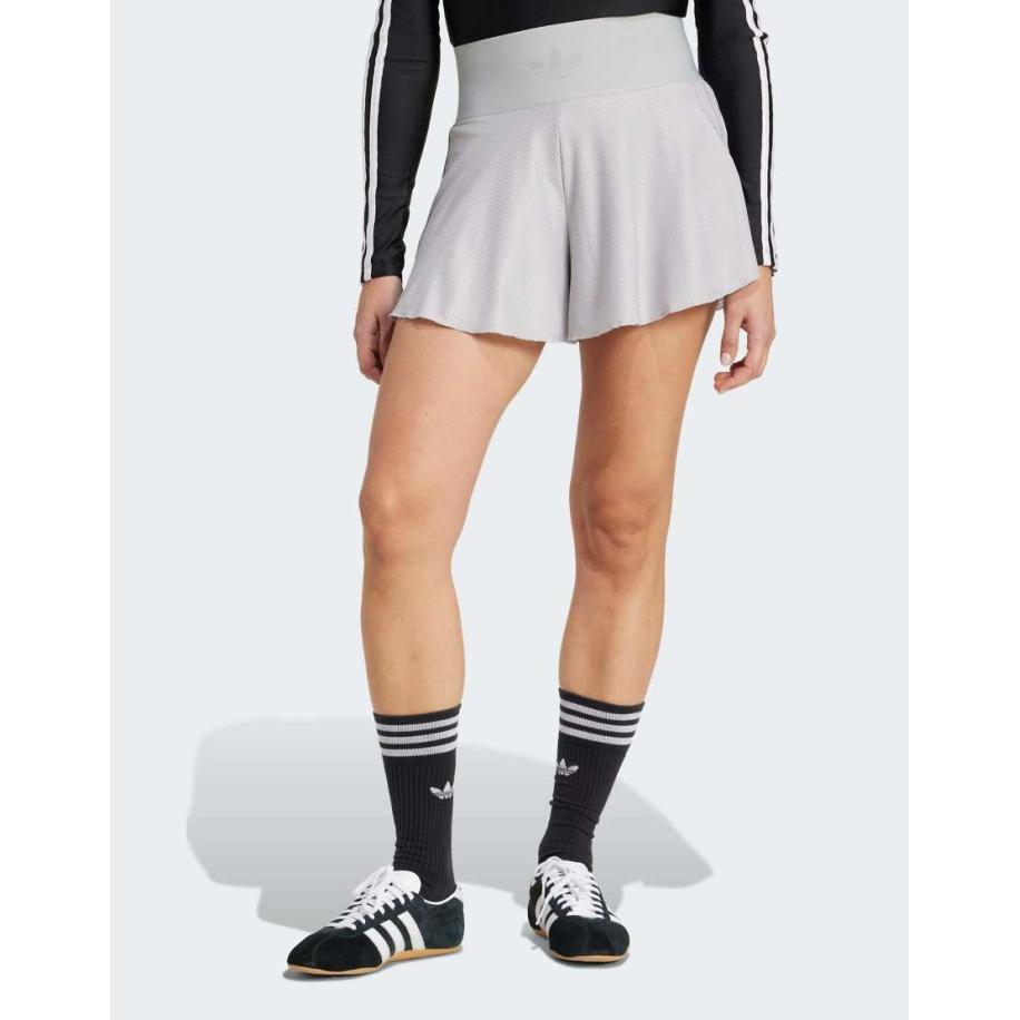 adidas Originals Mesh short met tailleband in grijs Grijs