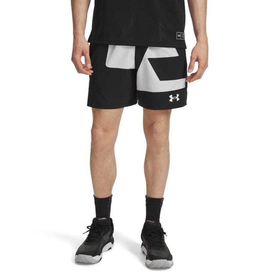 Under Armour Zone Woven Graphic herenshorts van 18 cm Zwart / Wit / Wit S Zwart