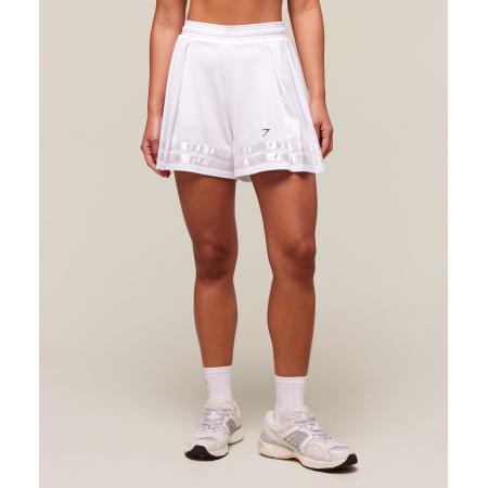 Gymshark Mesh Pleated Shorts White