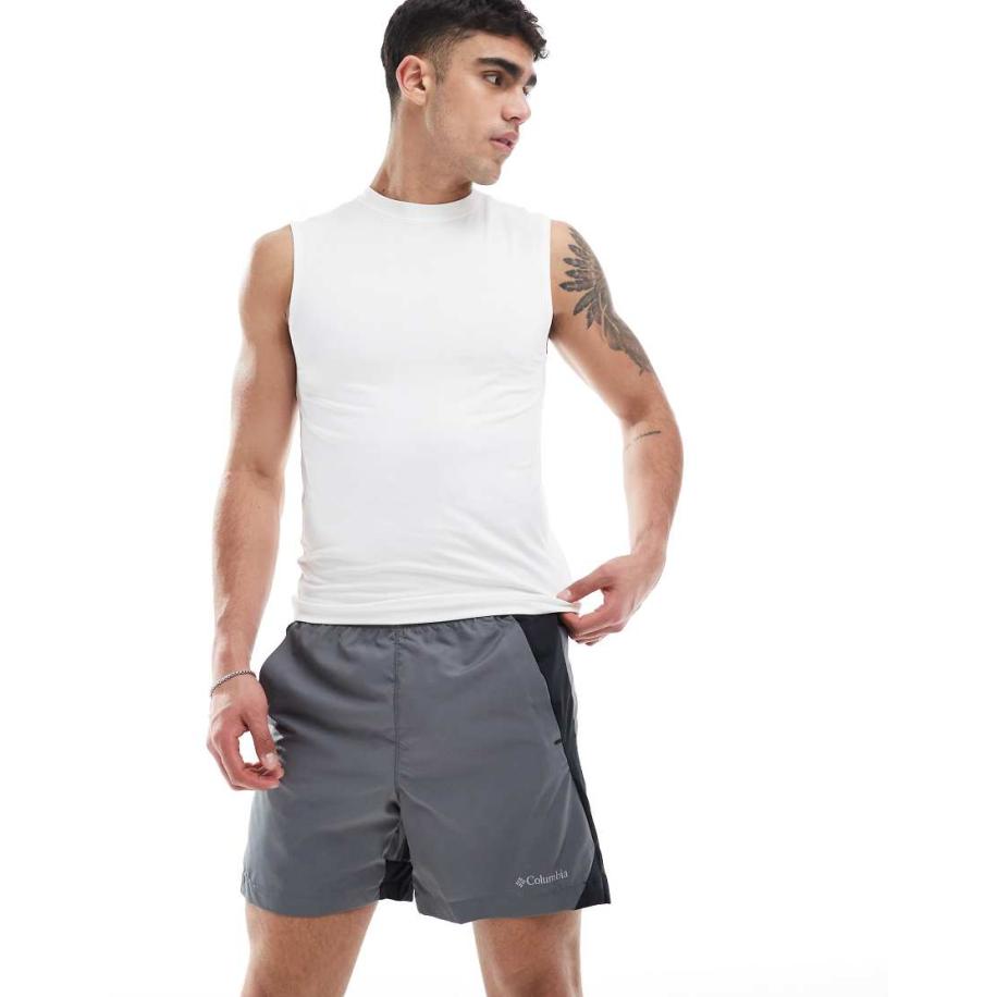 Columbia - Three Pitch - Shorts in grijs en zwart Grijs
