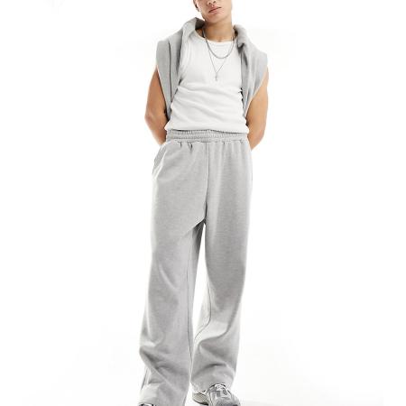 COLLUSION - Ruimvallende skate joggingbroek in gemêleerd grijs