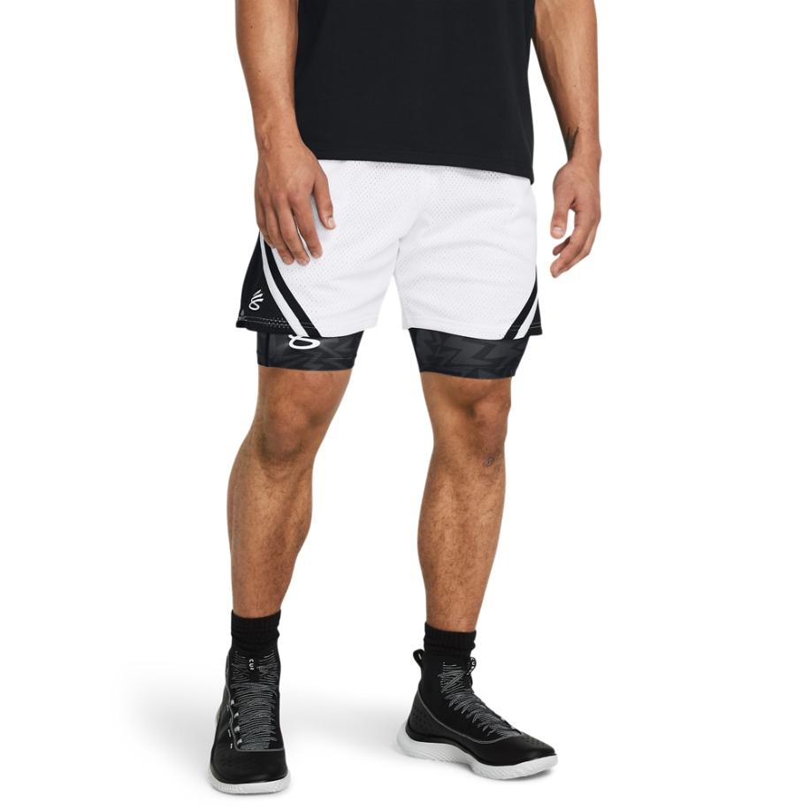 Curry Mesh Herenshorts 20 cm Wit / Zwart / Wit XS Wit