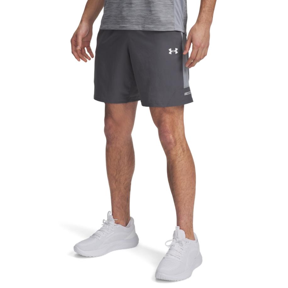 Under Armour Tech™ Utility Herenshorts 21 cm Castlerock / Staal / Wit M Grijs