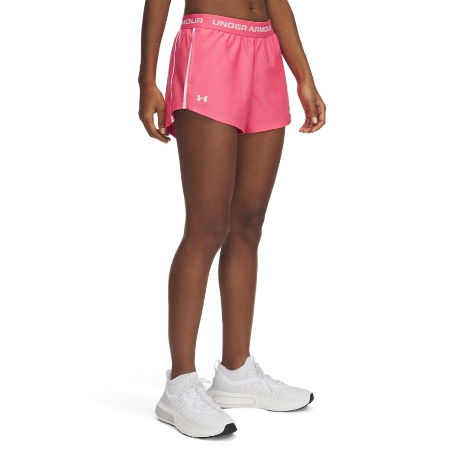 Damesshorts Under Armour Tech™ Play Up Super Roze / Wit XL Roze