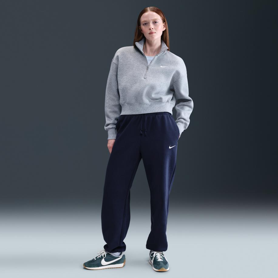 Nike Phoenix Fleece Oversized joggingbroek met hoge taille voor dames - Blauw Blauw