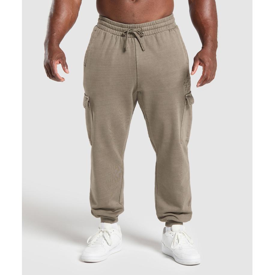 Gymshark Premium Legacy Cargo Pants Camo Brown Bruin
