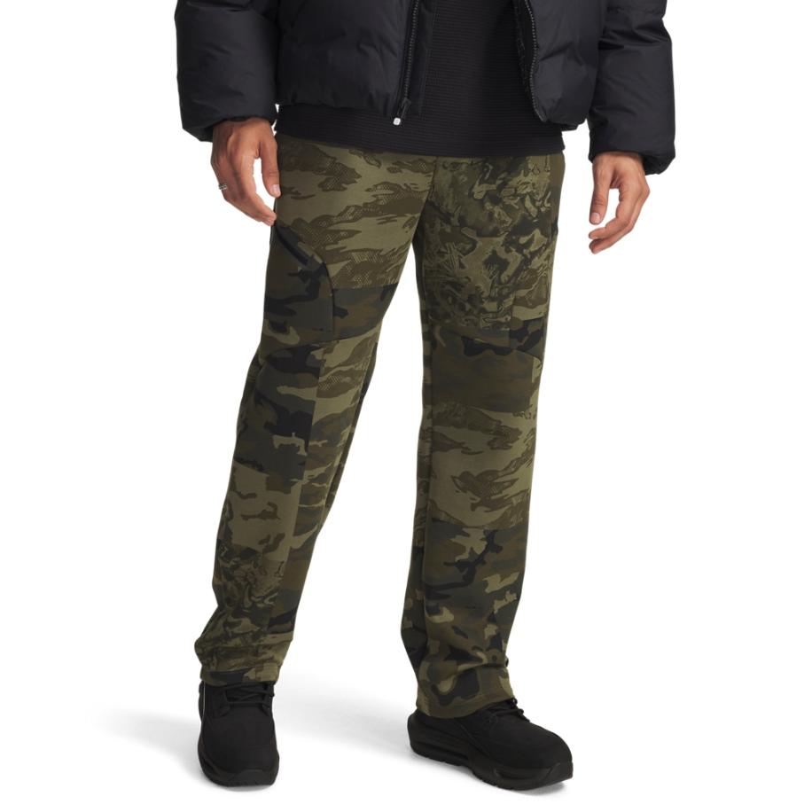Herenbroek Under Armour Unstoppable Fleece Camo Marine OD Groente / Zwart XL Groen