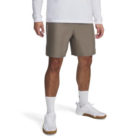 Herenshorts Under Armour Tech™ Woven Wordmark Taupe Dusk / Wit XS
