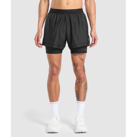 Gymshark Running 2 in 1 Shorts Black