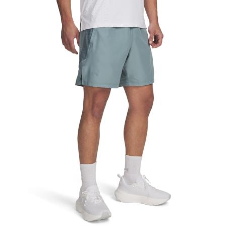 Under Armour Launch Elite 2-in-1 herenshorts 18 cm Serpentine / Jasper Blauw / Reflecterend M