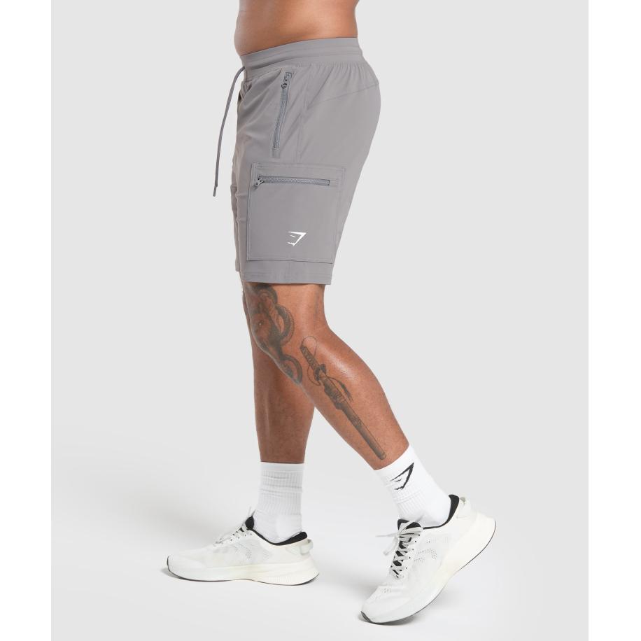 Gymshark Rest Day 6 Cargo Shorts Brushed Grey Grijs