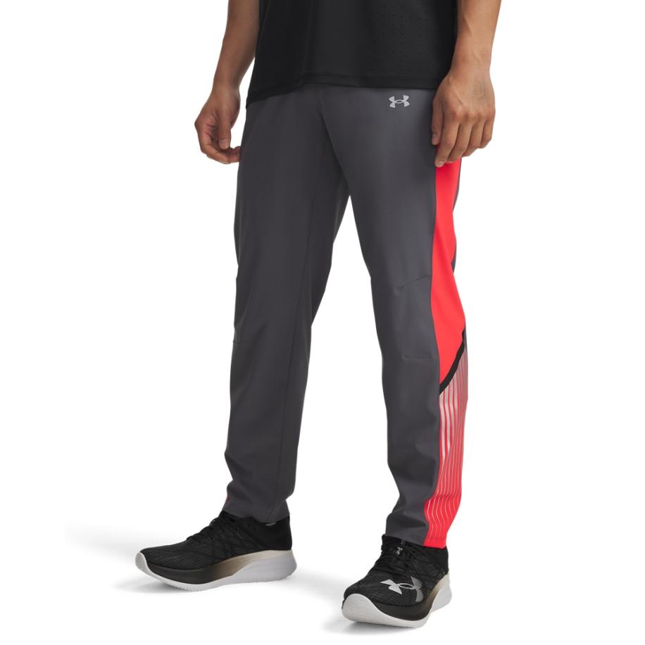 Under Armour Velociti Storm lange broek voor heren Castlerock / Racer Rood / Reflecterend XXL Grijs