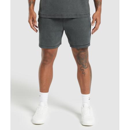 Gymshark Heavyweight Ribbed Shorts Asphalt Grey