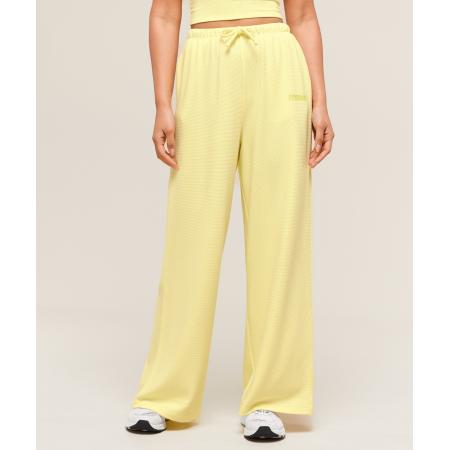 Gymshark Waffle Wide Leg Pants Refresh Yellow