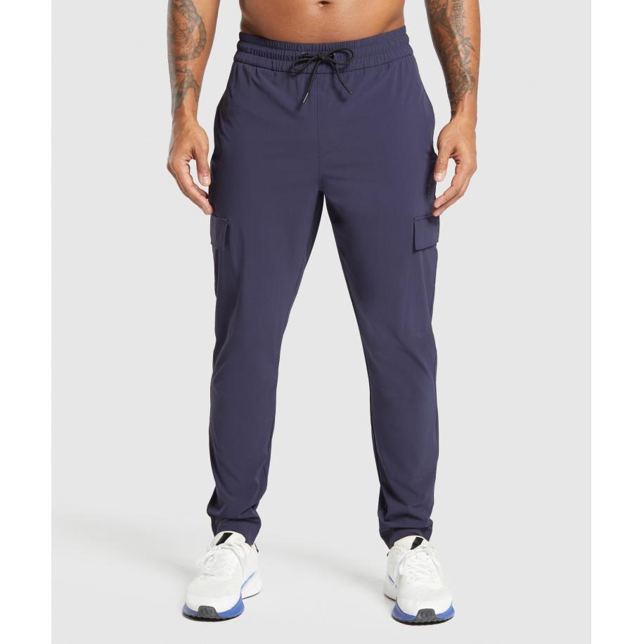 Gymshark Stretch Woven Cargo Pants Heavy Blue Blauw