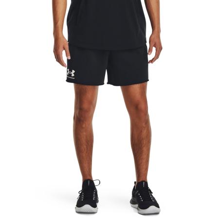 Under Armour Rival Terry Herenshorts van 15 cm Zwart / Onyx Wit L
