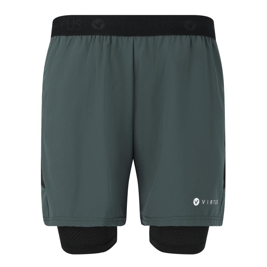 Virtus Virtus Sportbroek Dylan donkergrijs / zwart / wit -