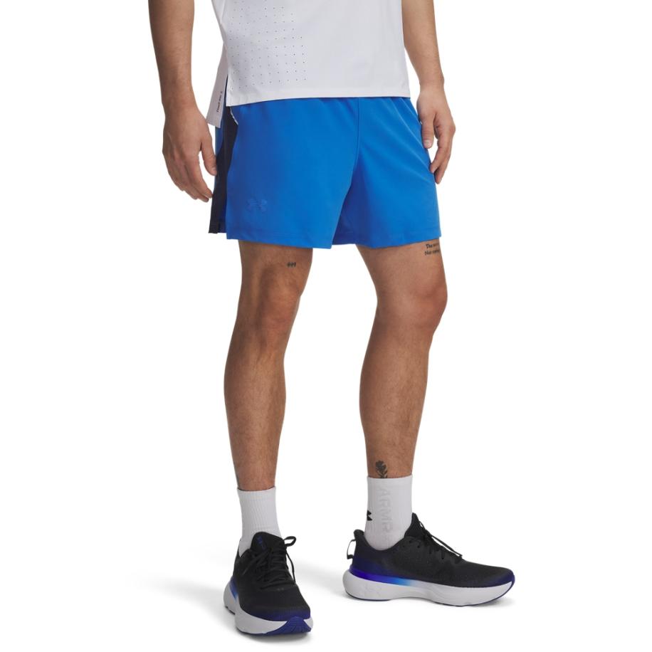 Under Armour Launch Pro Herenshorts 13 cm Blauw Atlantis / Washed Marineblauw / Reflecterend XL Blauw