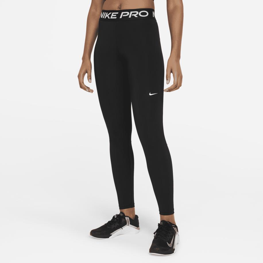 Nike Pro Legging met halfhoge taille en mesh vlakken voor dames - Zwart Zwart