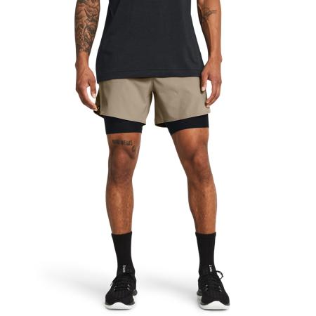 Under Armour Vanish Elite 2-in-1 herenshorts Timberwolf Taupe / Zwart / Zwart 3XL