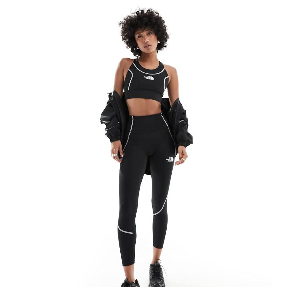 The North Face Training Hakuun 7/8e legging met contournaden en hoge taille in zwart Zwart