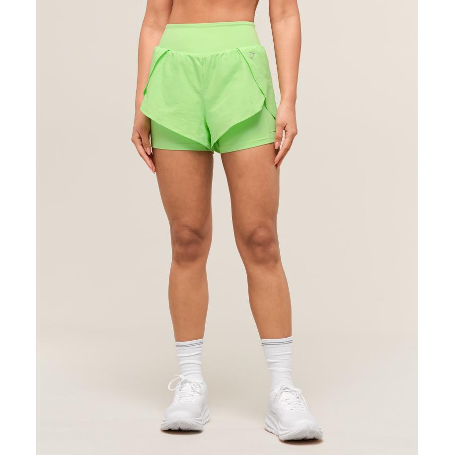 Gymshark Running 2-in-1 Shorts Energy Gelato Green Groen