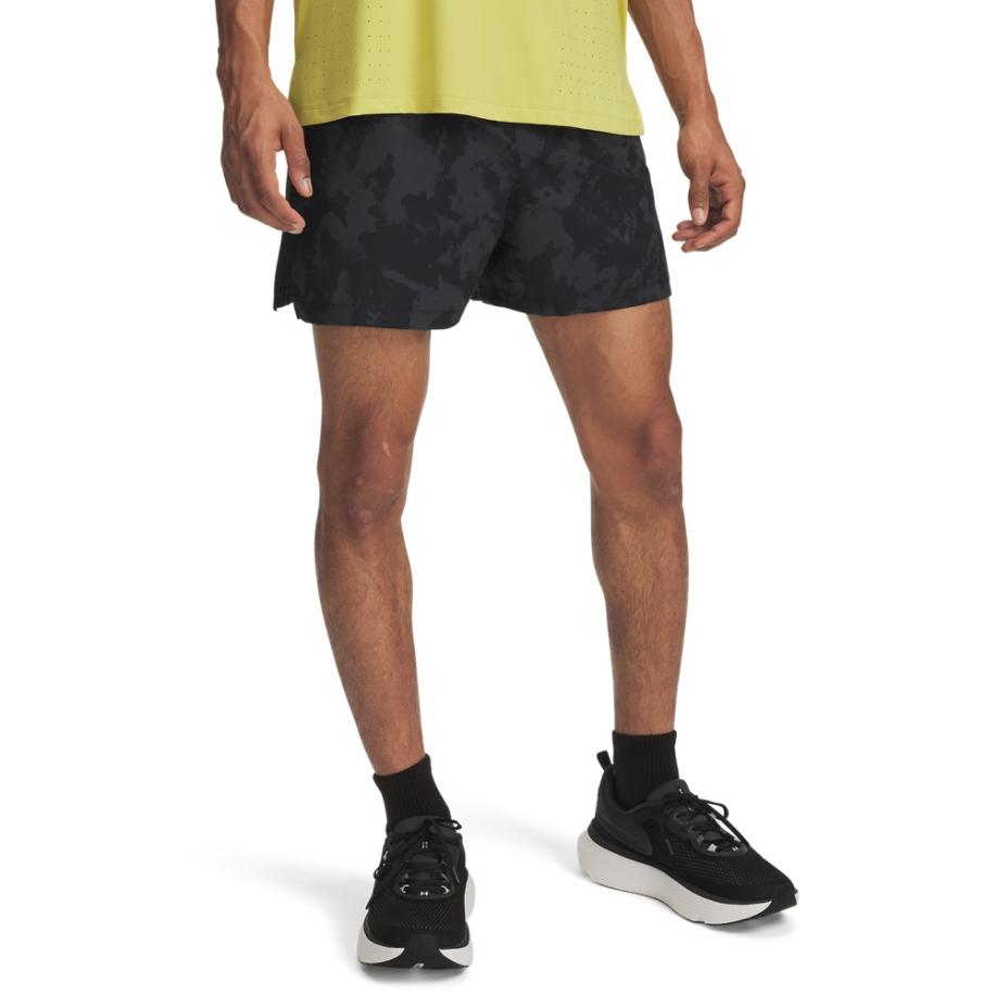 Under Armour Launch Pro Printed herenshorts van 18 cm Anthracite / Zwart / Reflecterend XXL Grijs